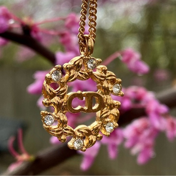Dior Jewelry - AUTHENTIC vintage gold tone Christian Dior necklace with crystals